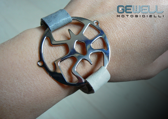 bracciale ragno pelle bicolore